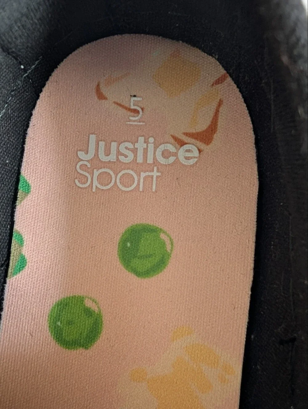 Justice Black Canvas Mary Jane Sneakers for Girls Size 5